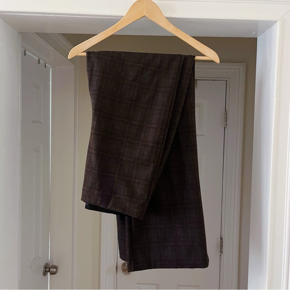 Nicole Miller Plaid Wide Leg Trousers